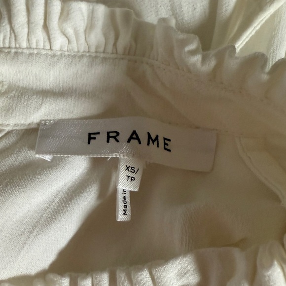 FRAME Denim White Sleeveless Ruffle Blouse - XS - Picture 2 of 9
